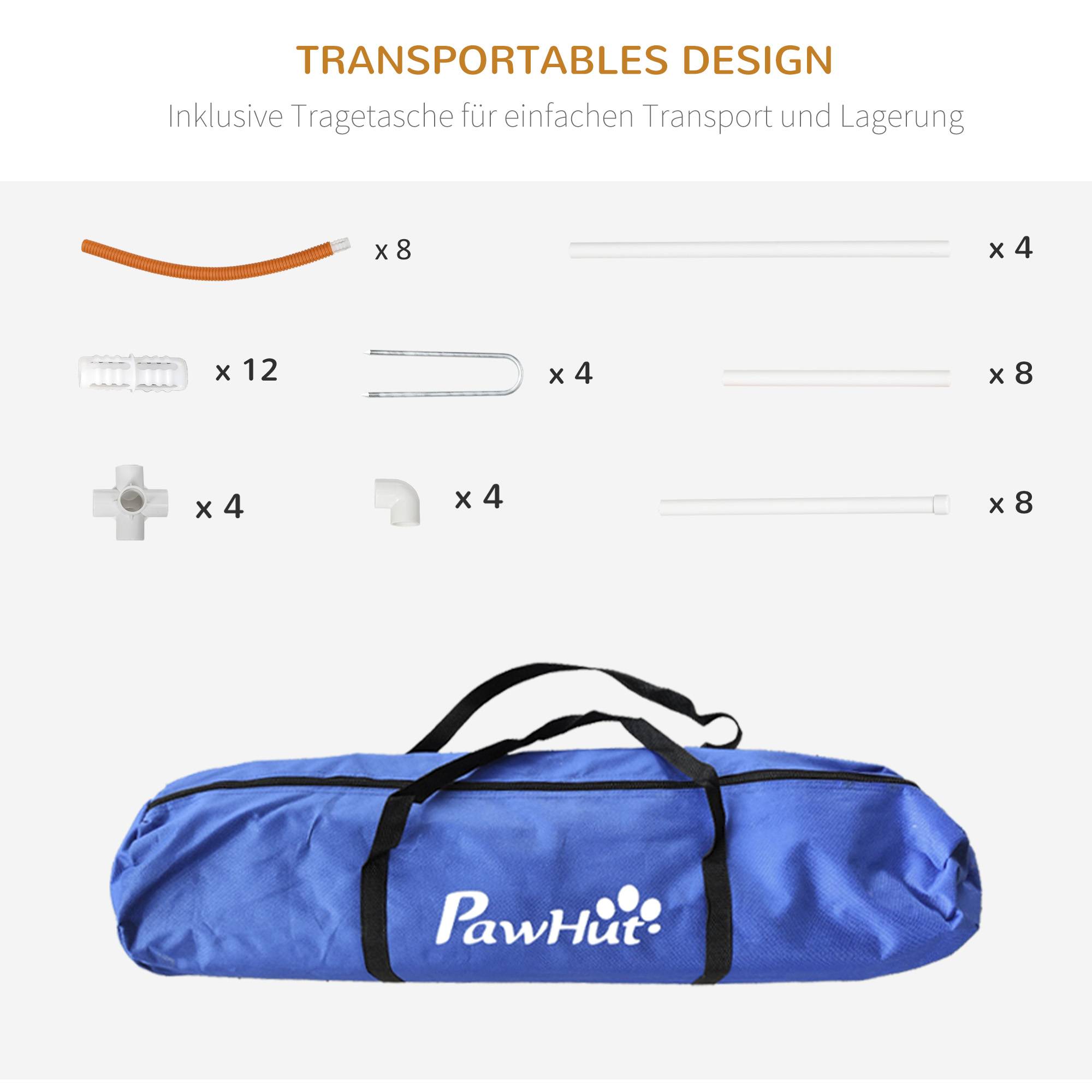 Kit d'agilité pour chien plastique blanc et orange 89 x 69 x 99 cm - PANGIVO - Image 8