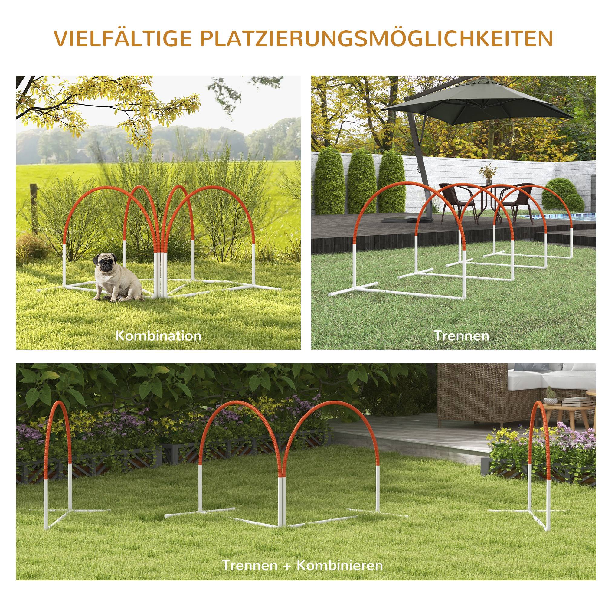 Kit d'agilité pour chien plastique blanc et orange 89 x 69 x 99 cm - PANGIVO - Image 6
