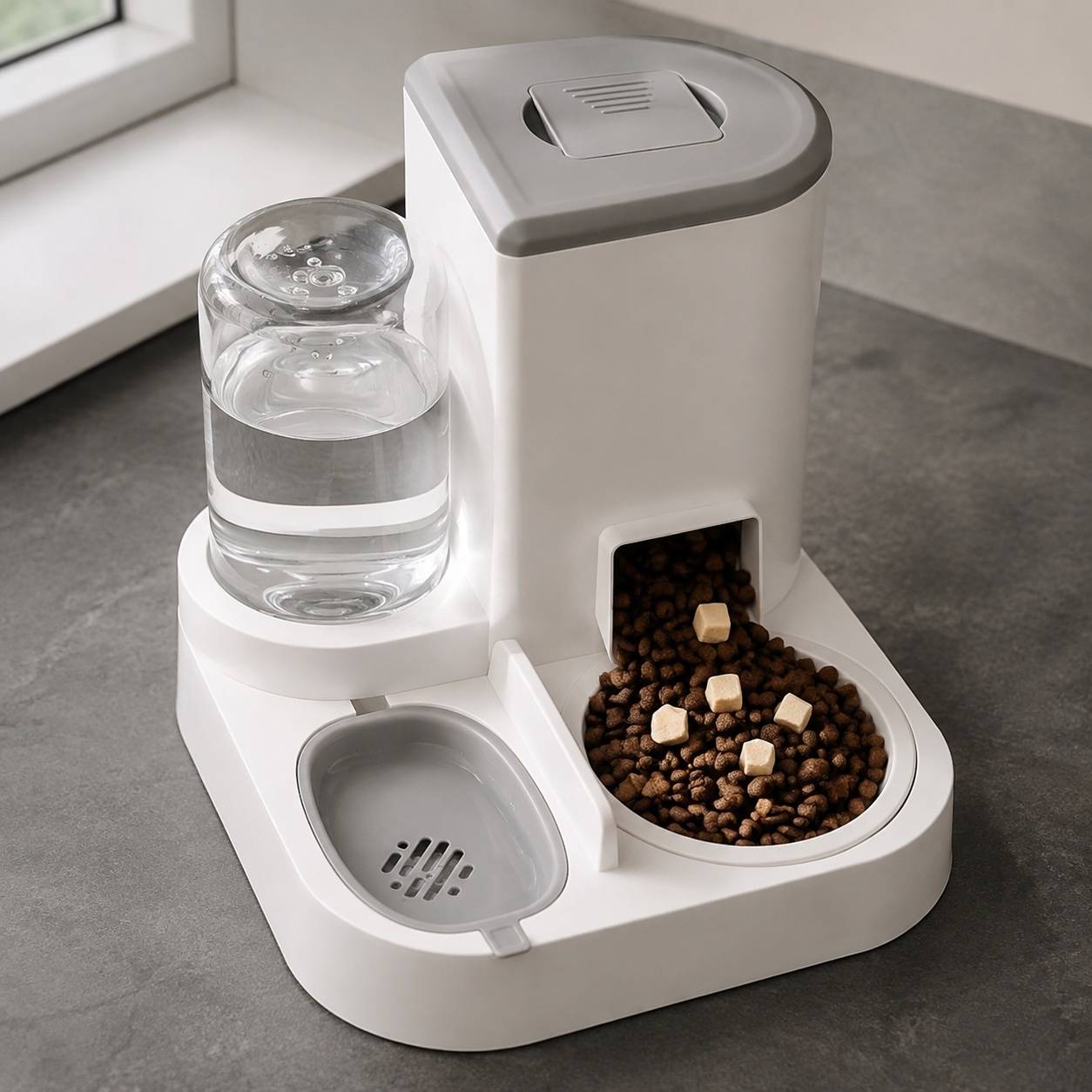 Distributeur 2 en 1 Automatique Nourriture Eau Pour Chats Chiens Grande Capacité Lavable - Image 6