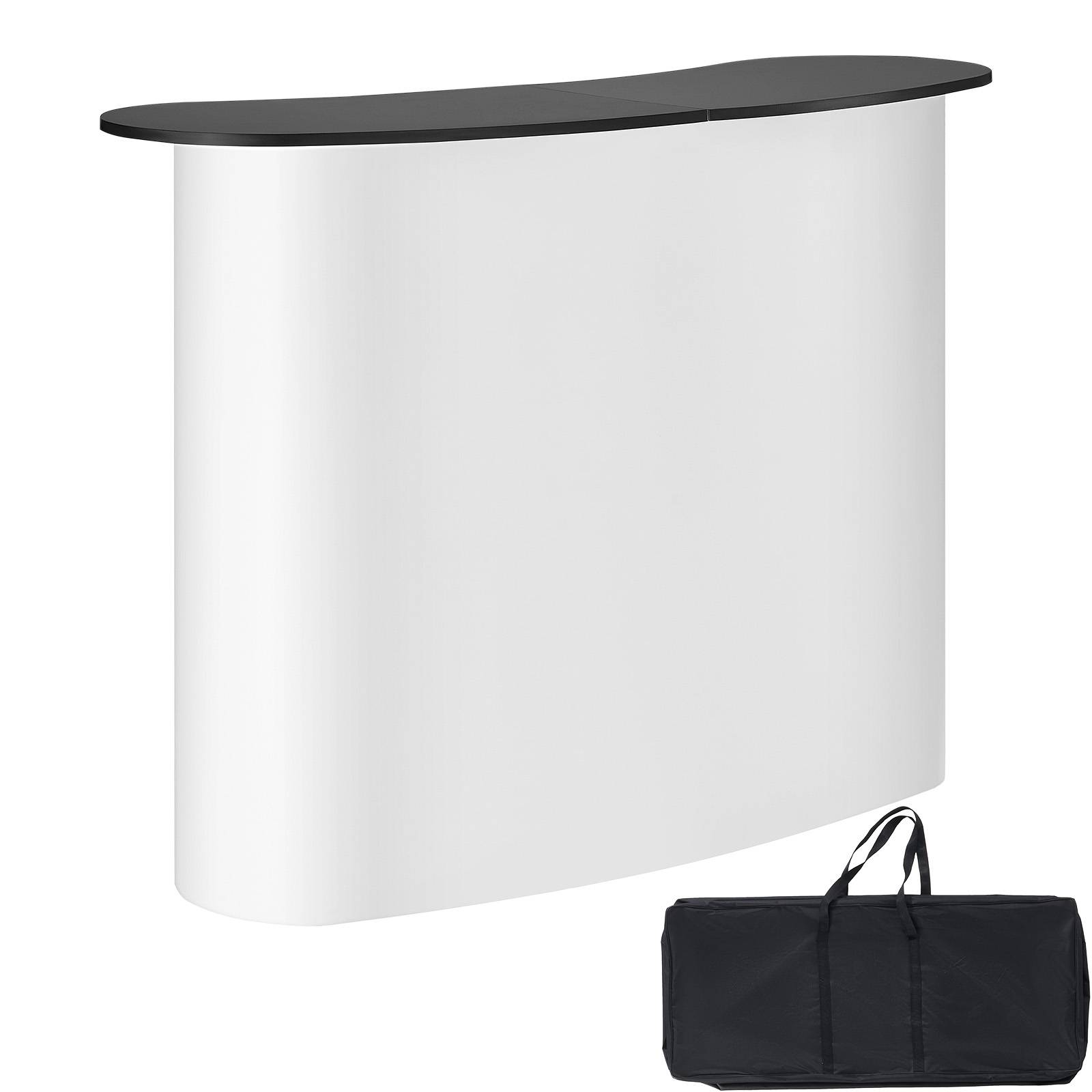 VEVOR Comptoir de stand pliant 130x46.5x95cm avec mur, pour exposition, promotion, avec sac de transport. - Image 1