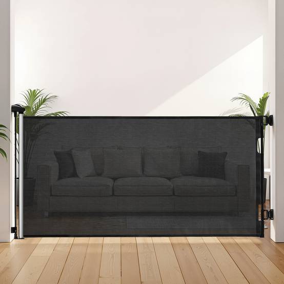 Vevor - VEVOR Barrière de sécurité rétractable 143 x 79,5 cm, filet PVC renforcé, verrou enfant, fixation sans dommage, pour couloir et escalier, noir. - Image 8