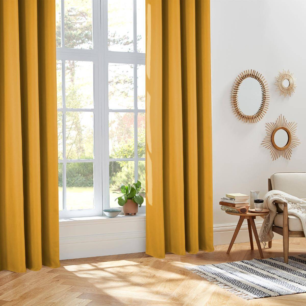 Atmosphera - Rideau isolant "Isa" jaune moutarde 140x260cm - Atmosphera Créateur d'intérieur - Imagen 1