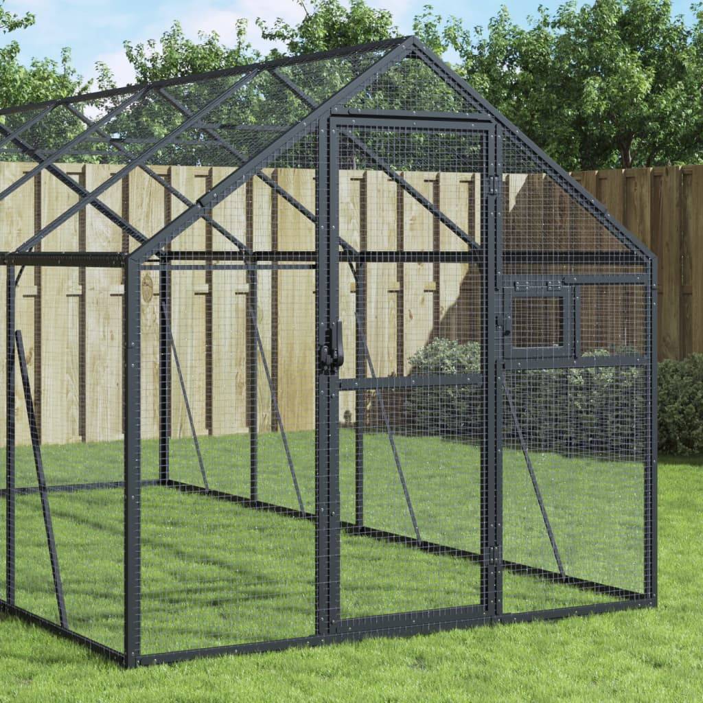Volière Immense Aluminium Parcours Vol Anthracite 179x1000cm - ComfortXL Outdoor Living - Image 1