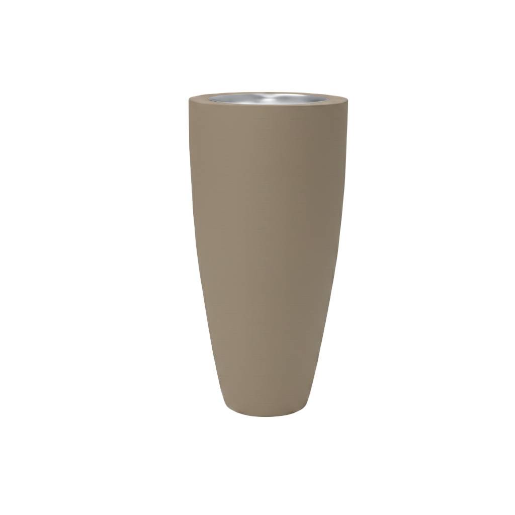 Pot conique 3-en-1 table inox : jardinière, mange-debout et bac à glaçons - plast'up rotomoulage - Image 1