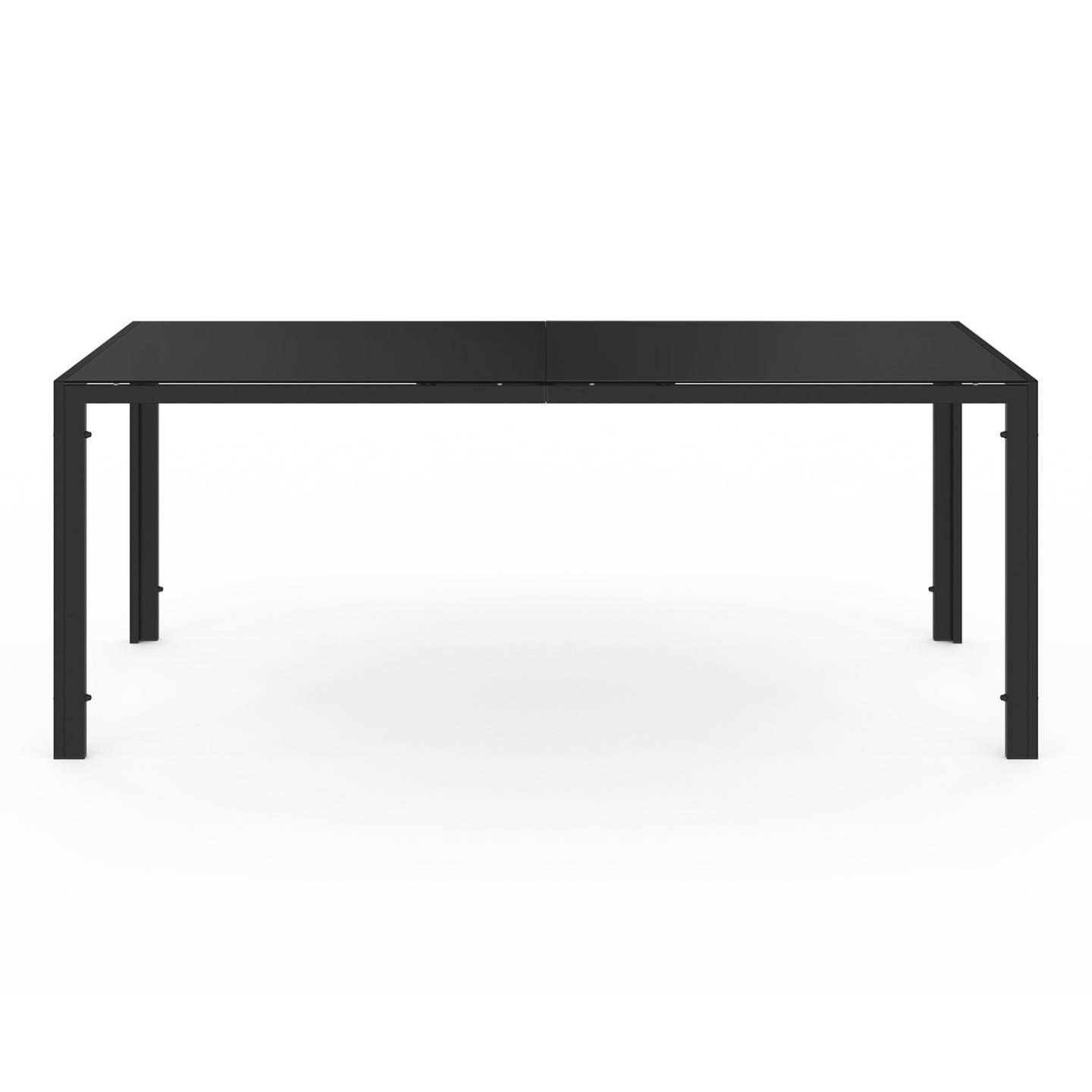 Salon de jardin MADRID table 190 CM et 8 chaises empilables noires - Image 3