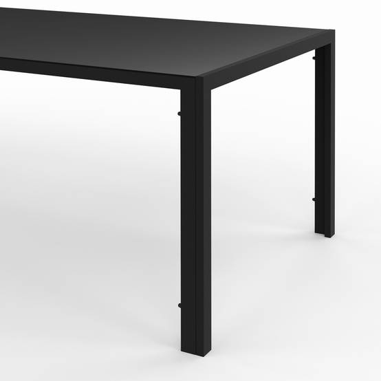 Salon de jardin MADRID table 190 CM et 8 chaises empilables noires - Image 7