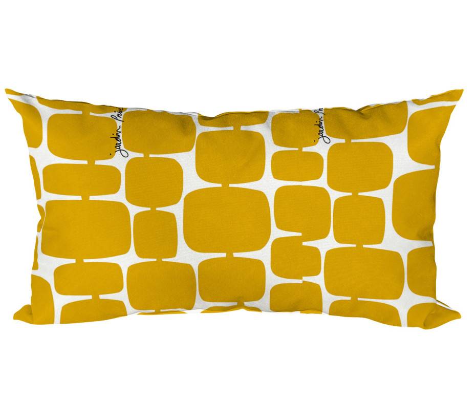 Ozalide - Lot de 2 coussins extérieur  50x30x15  FUTURISTE CUMIN - Imagen 1