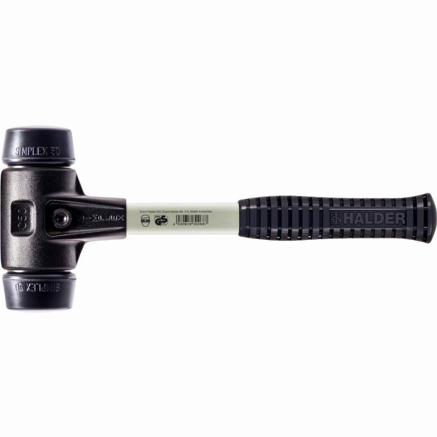 Maillet HALDER SIMPLEX Caoutchouc chargé avec boîtier en fonte malléable renforcée et manche en fibre de verre - D=30 mm - 3702.030