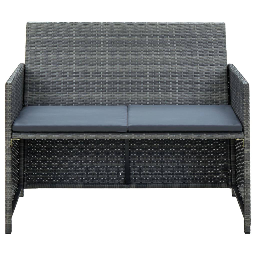 Sofa d'Extérieur 2 Places Résine Tressée Grise Coussins Épais Confortables pour Salon de Jardin – ComfortXL Outdoor Living - Image 2