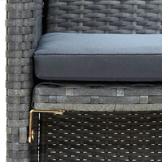 Sofa d'Extérieur 2 Places Résine Tressée Grise Coussins Épais Confortables pour Salon de Jardin – ComfortXL Outdoor Living - Image 3
