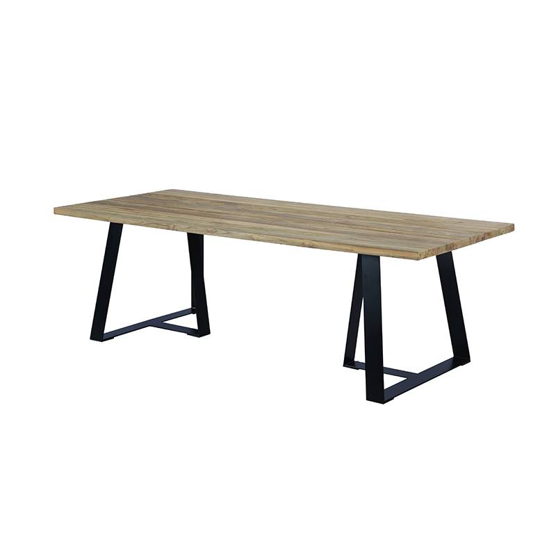 Table métal anthracite et teck recyclé 240 x 100 cm Orsay - Gecko Jardin - Imagen 2