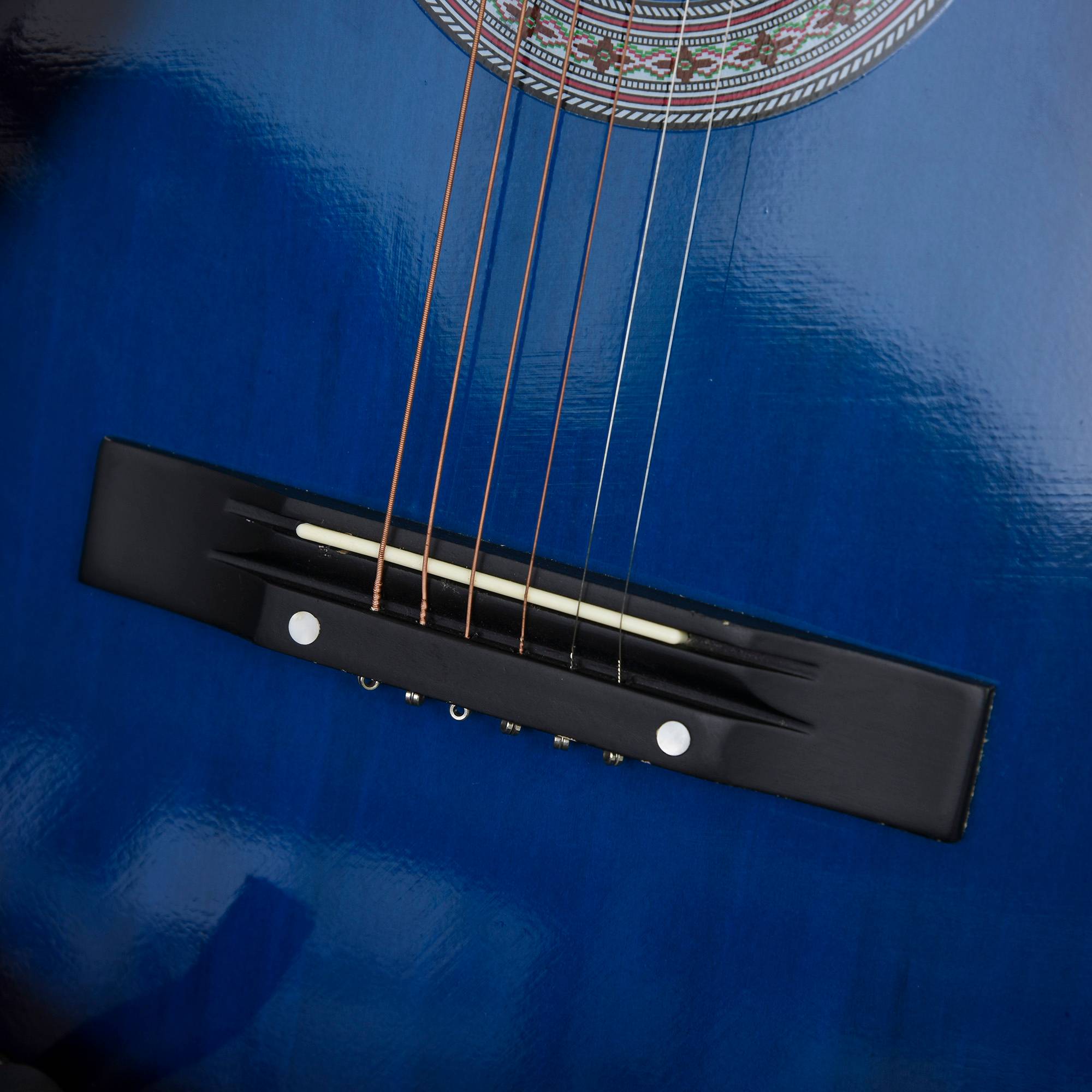 Pack guitare électrique kit guitare électrique avec sac, sangle, corde, médiators, câble, 96,5x35,8x8,5cm, bleu et noir - Image 10