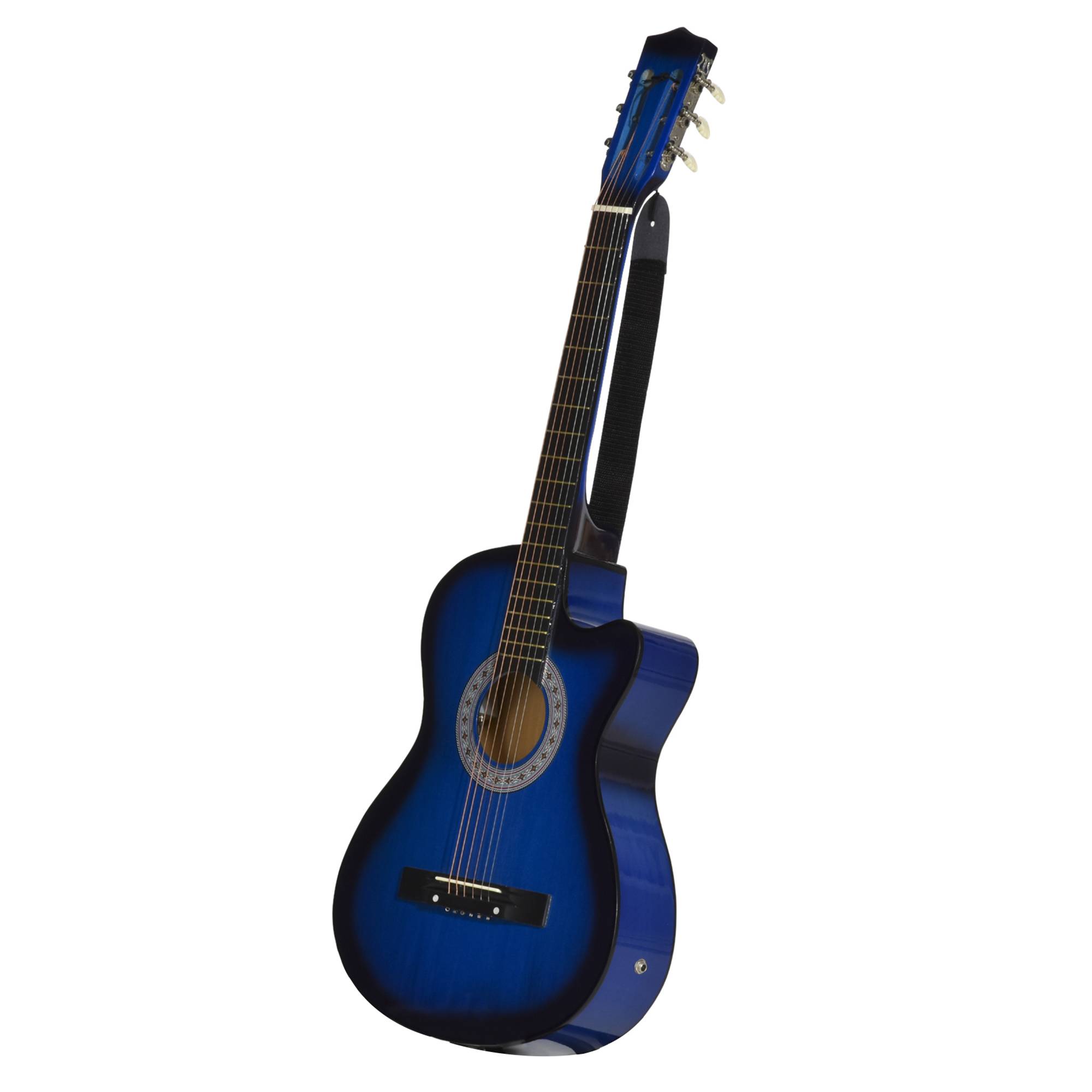 Pack guitare électrique kit guitare électrique avec sac, sangle, corde, médiators, câble, 96,5x35,8x8,5cm, bleu et noir - Image 2