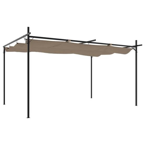 ComfortXL - Pergola Autoportante Aluminium Toit Rétractable Anti-UV 4x3 m Taupe Jardin - ComfortXL Outdoor Living - Image 2