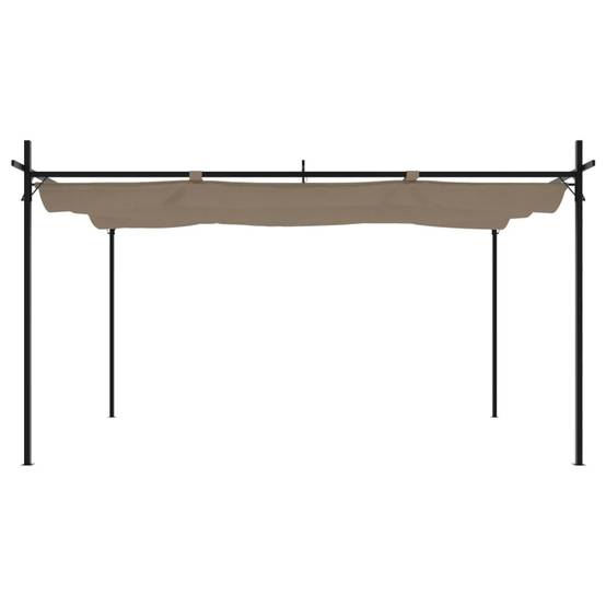 ComfortXL - Pergola Autoportante Aluminium Toit Rétractable Anti-UV 4x3 m Taupe Jardin - ComfortXL Outdoor Living - Image 3