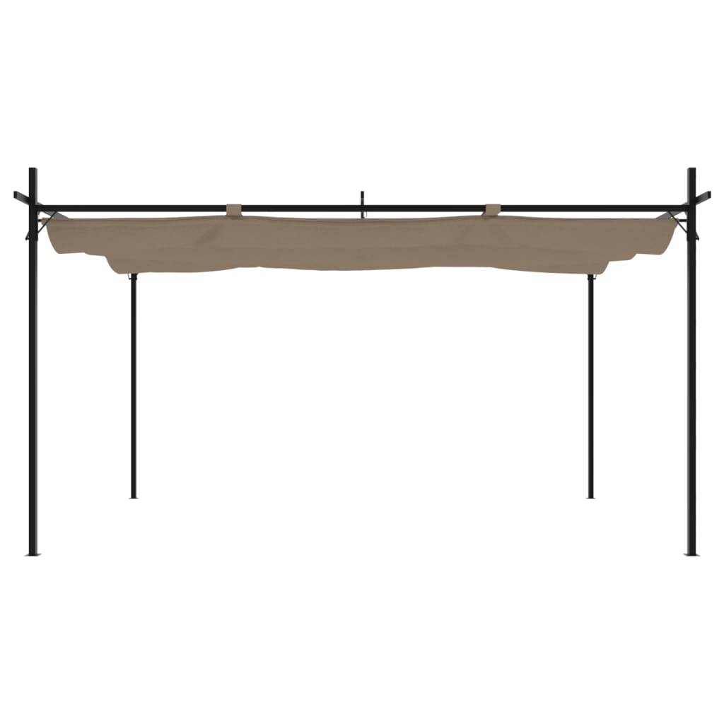 ComfortXL - Pergola Autoportante Aluminium Toit Rétractable Anti-UV 4x3 m Taupe Jardin - ComfortXL Outdoor Living - Image 3