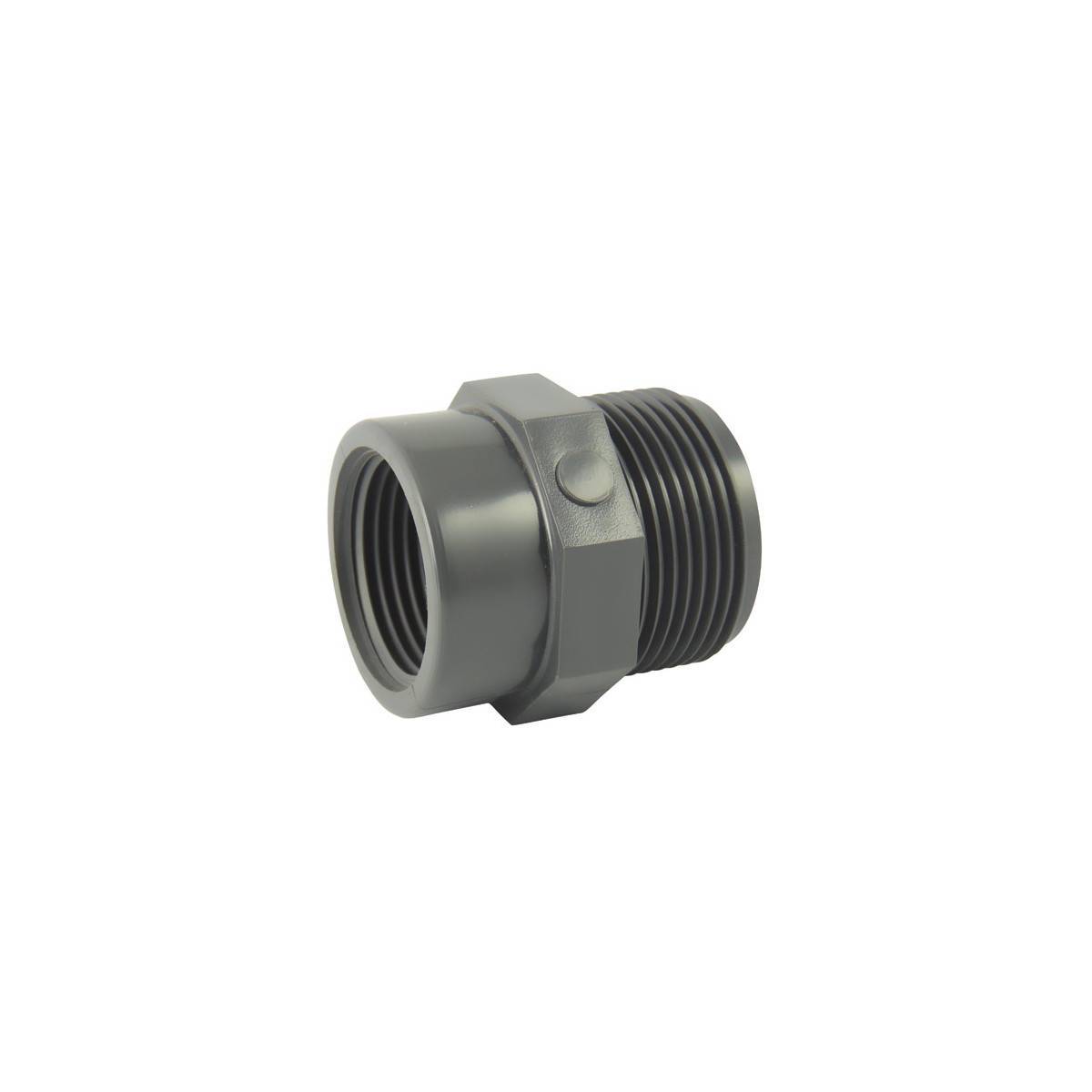 Codital - Réduction Mâle-Femelle PVC-U à visser PN16 : Adaptateur MF compact - Ø A: 1'' | Ø B: 3/8'' - Imagen 1