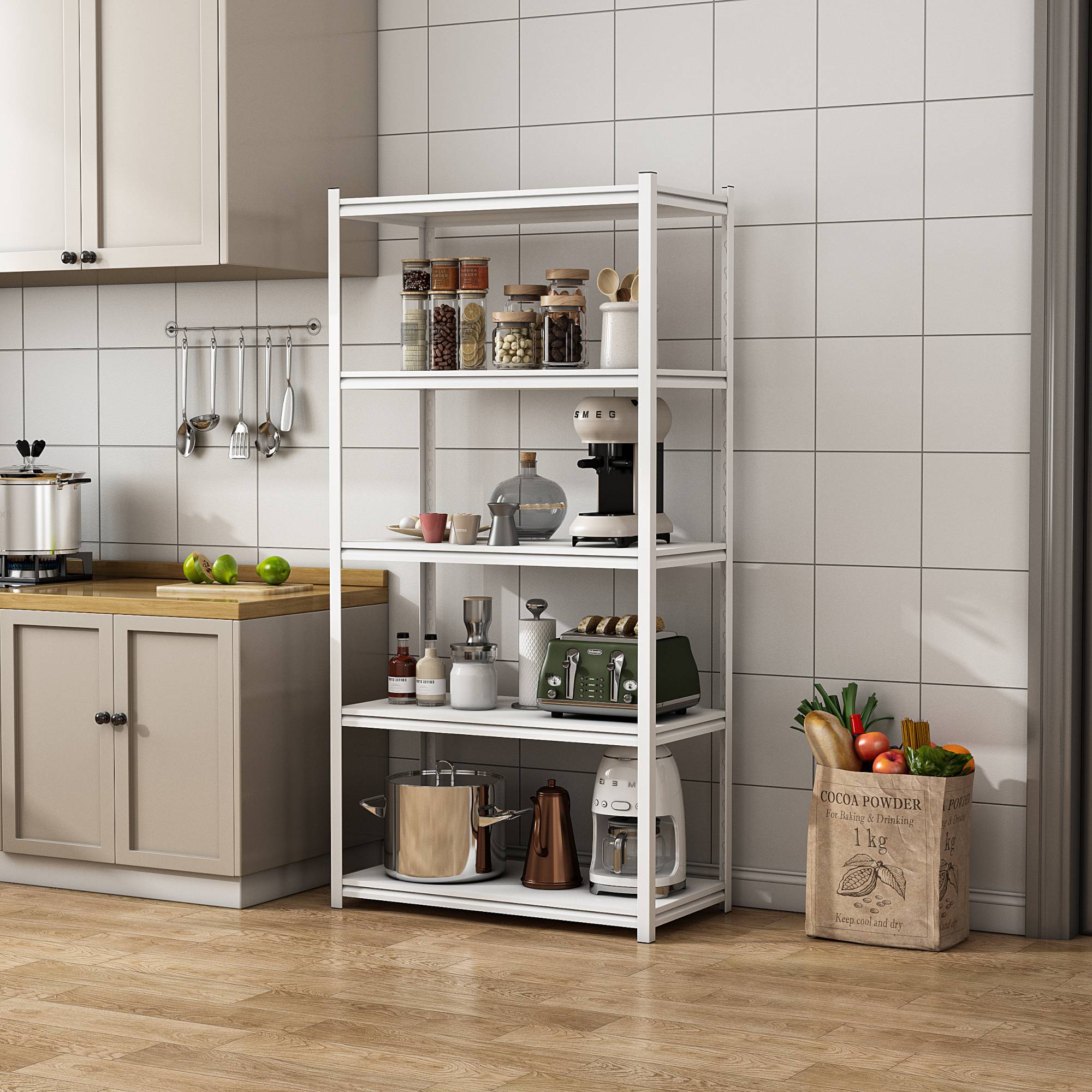 Étagère à charge lourde Austrheim acier 183 x 90 x 40 cm blanc [en.casa] - Imagen 5