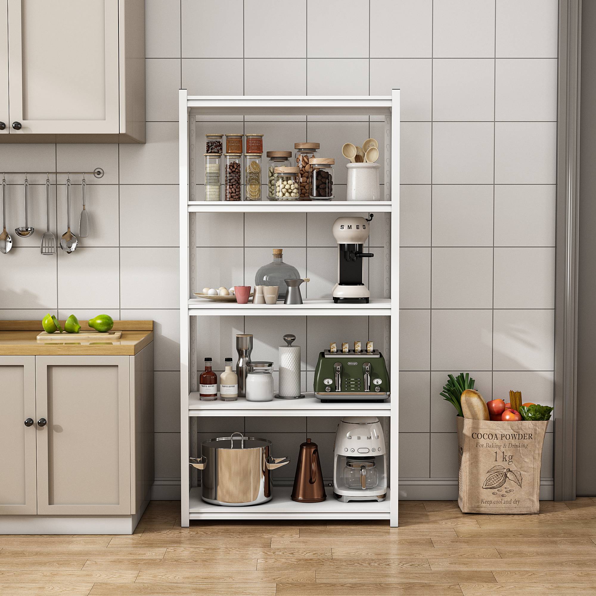 Étagère à charge lourde Austrheim acier 183 x 90 x 40 cm blanc [en.casa] - Imagen 2