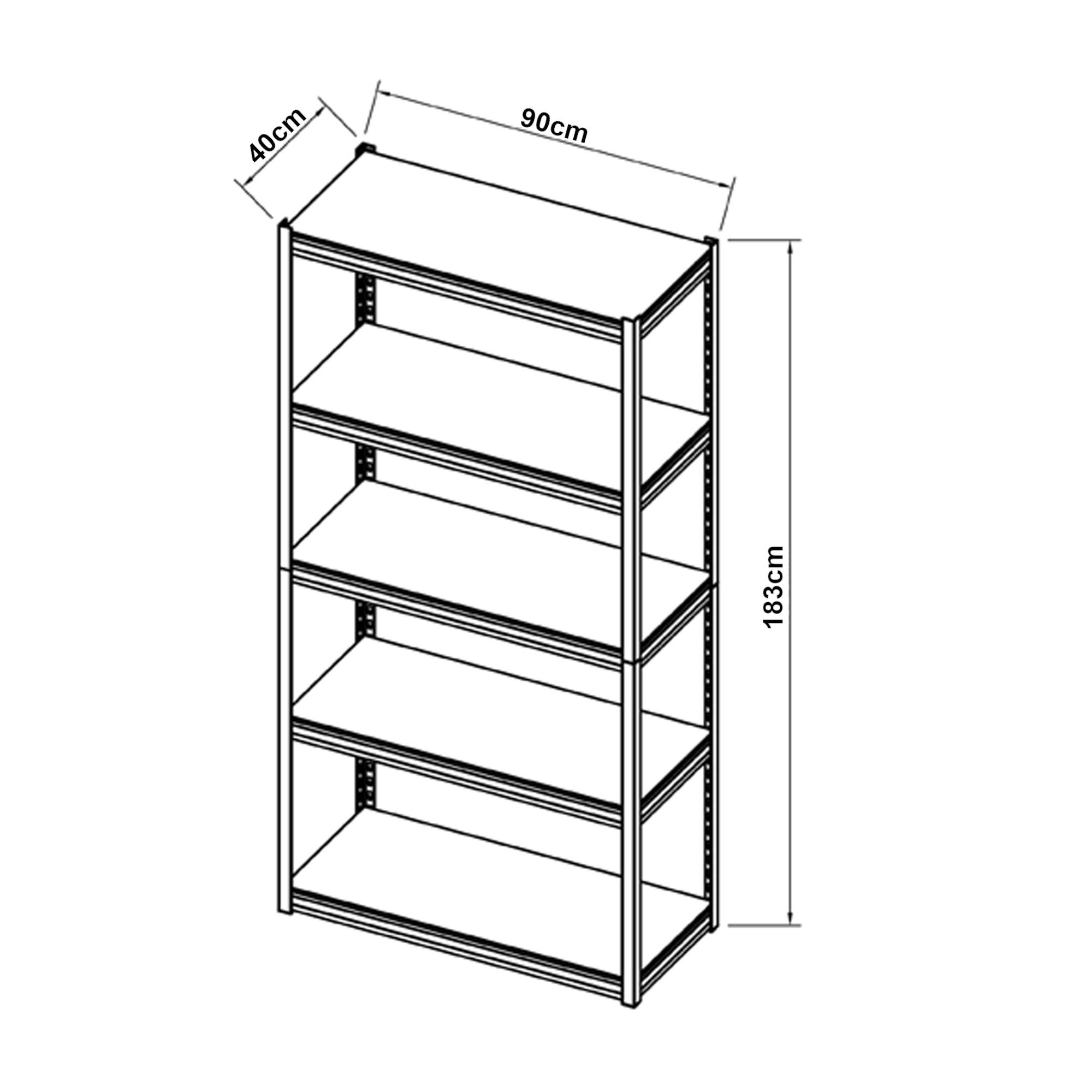 Étagère à charge lourde Austrheim acier 183 x 90 x 40 cm blanc [en.casa] - Imagen 6