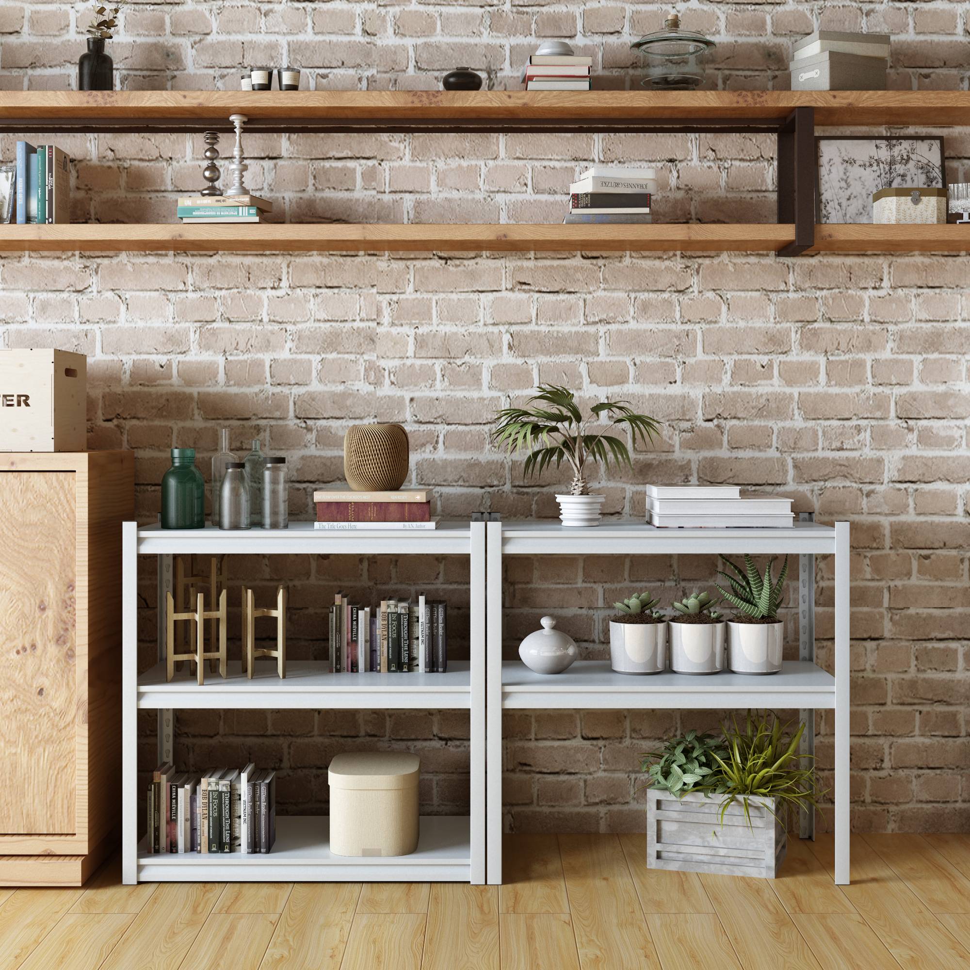 Étagère à charge lourde Austrheim acier 183 x 90 x 40 cm blanc [en.casa] - Imagen 3
