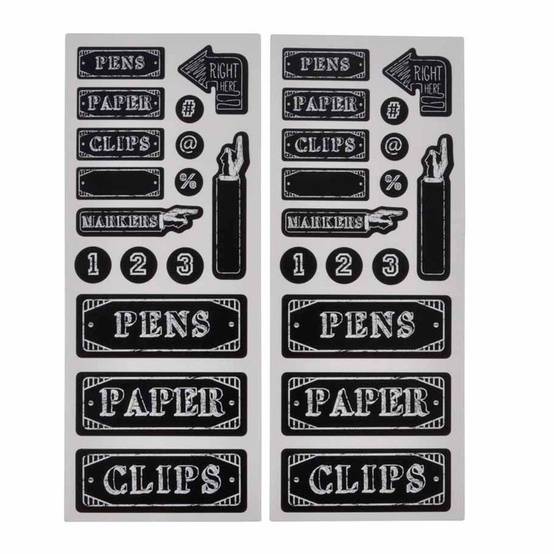 Stickers Ardoise "Bureau" 10x25cm Noir - Image 1