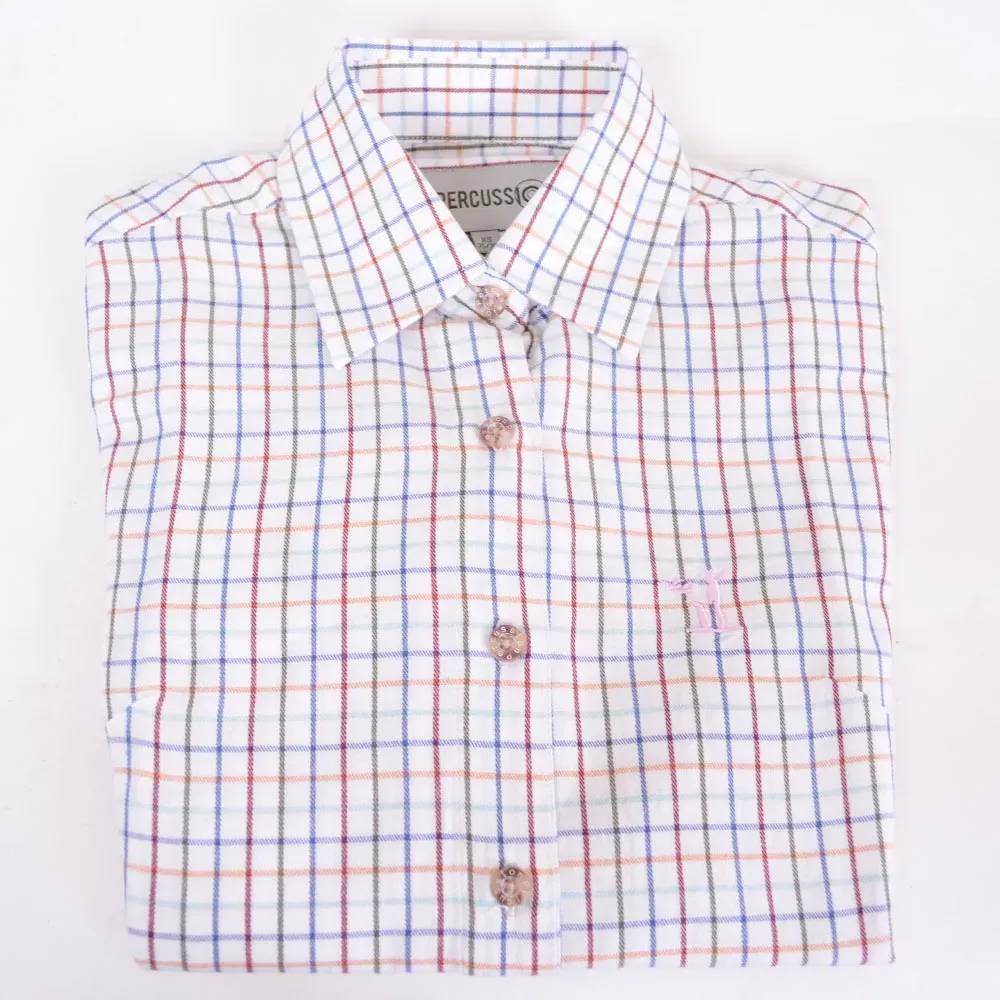Chemise femme élégante carreaux coton ocre XS à 2XL Percussion - Image 3