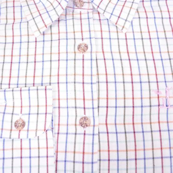 Chemise femme élégante carreaux coton ocre XS à 2XL Percussion - Image 2