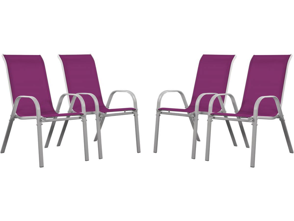 Habitat Et Jardin - Fauteuil Jardin Textilène "cordoba" - Phoenix - Rose - Lot De 4 -habitat Et Jardin - Imagen 1