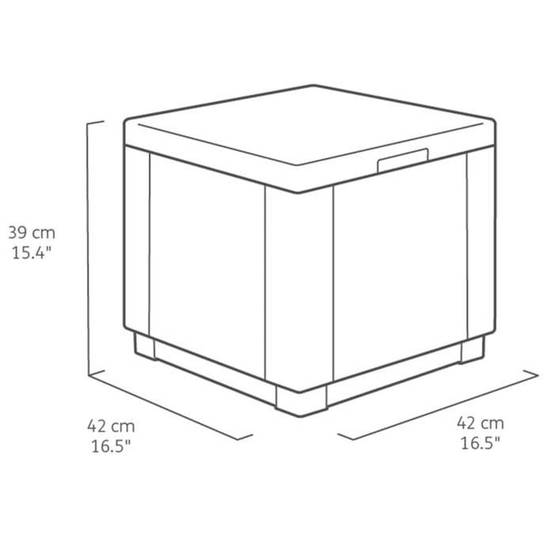 Pouf coffre d’extérieur 60 L carré gris graphite effet rotin tressé - ALLIBERT by KETER - Image 4