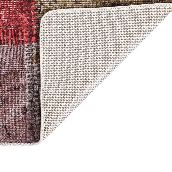 Tapis de Salon XXL Style Patchwork en Velours Lavable et Antidérapant Multicolore 190x300 cm – ComfortXL Outdoor Living - Image 3