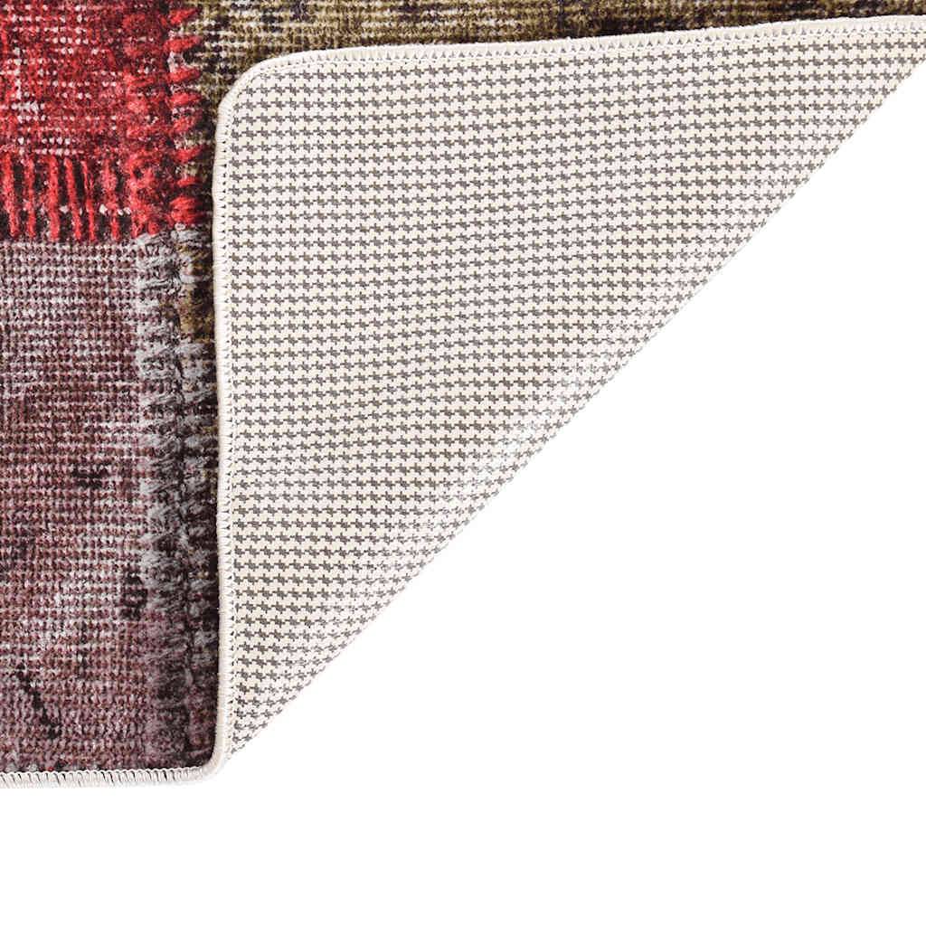 Tapis de Salon XXL Style Patchwork en Velours Lavable et Antidérapant Multicolore 190x300 cm – ComfortXL Outdoor Living - Image 3