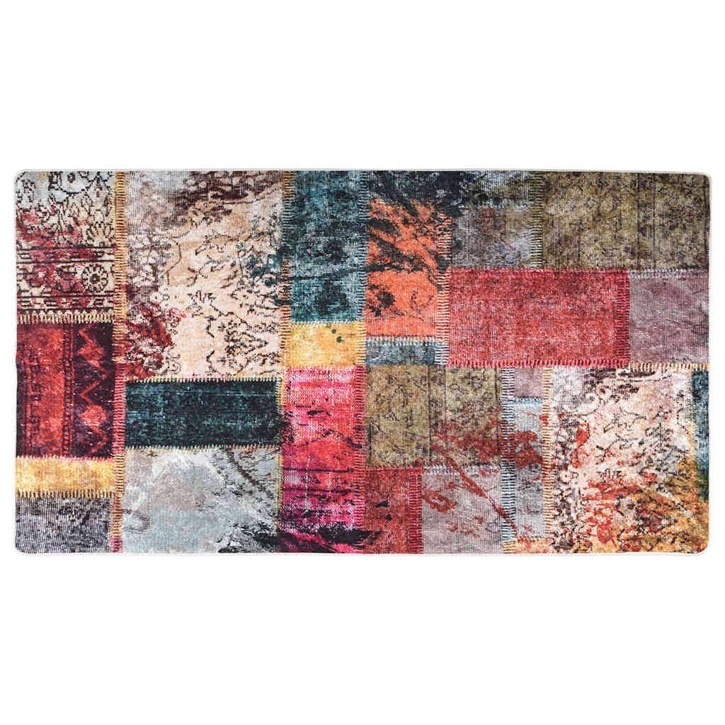 Tapis de Salon XXL Style Patchwork en Velours Lavable et Antidérapant Multicolore 190x300 cm – ComfortXL Outdoor Living - Image 2