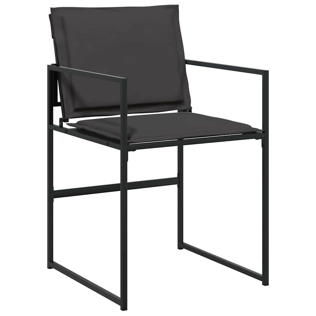 Ensemble de salle à manger de jardin acier et textilène noir 160 x 80 x 73 cm - PANGIVO - Image 6