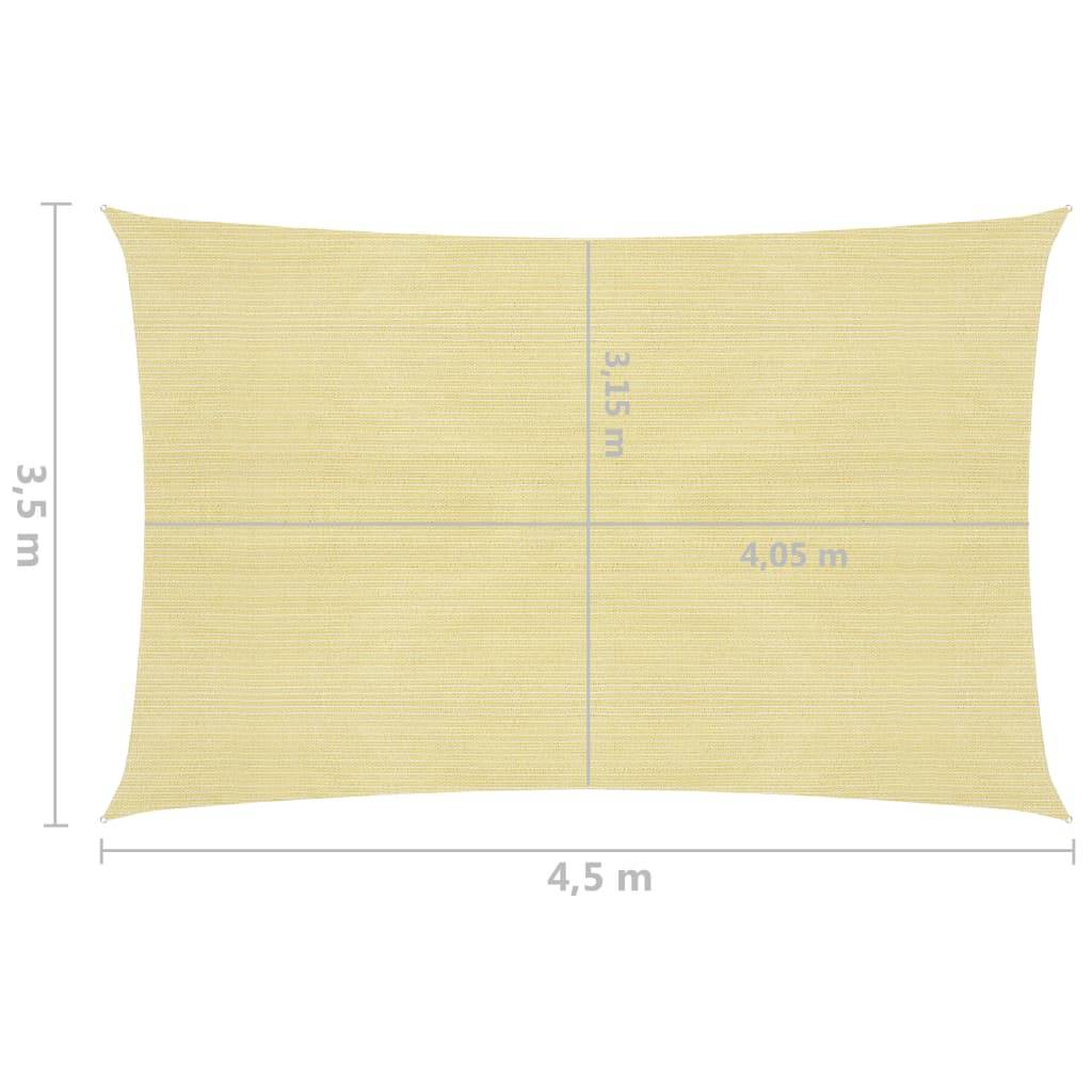 Helloshop26 - Voile d'ombrage 160 g/m² 3,5 x 4,5 m pehd beige - Imagen 6