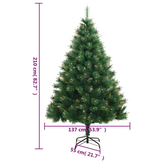 ComfortXL - Sapin de Noël artificiel articulé PVC deux tons grande taille fêtes Vert 210 cm – ComfortXL Outdoor Living - Image 9
