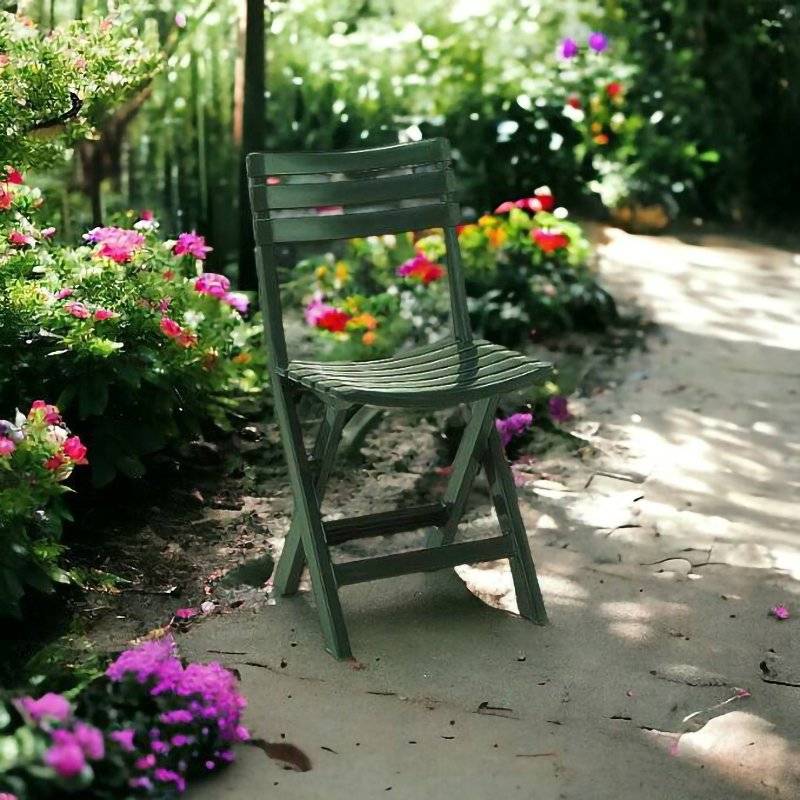 Dmora - Chaise d'extérieur Terni, Siège de jardin pliant, Chaise pour table à manger, Fauteuil d'extérieur, 100% Made in Italy, 44x41h78 cm, Vert - Dmora - Imagen 4