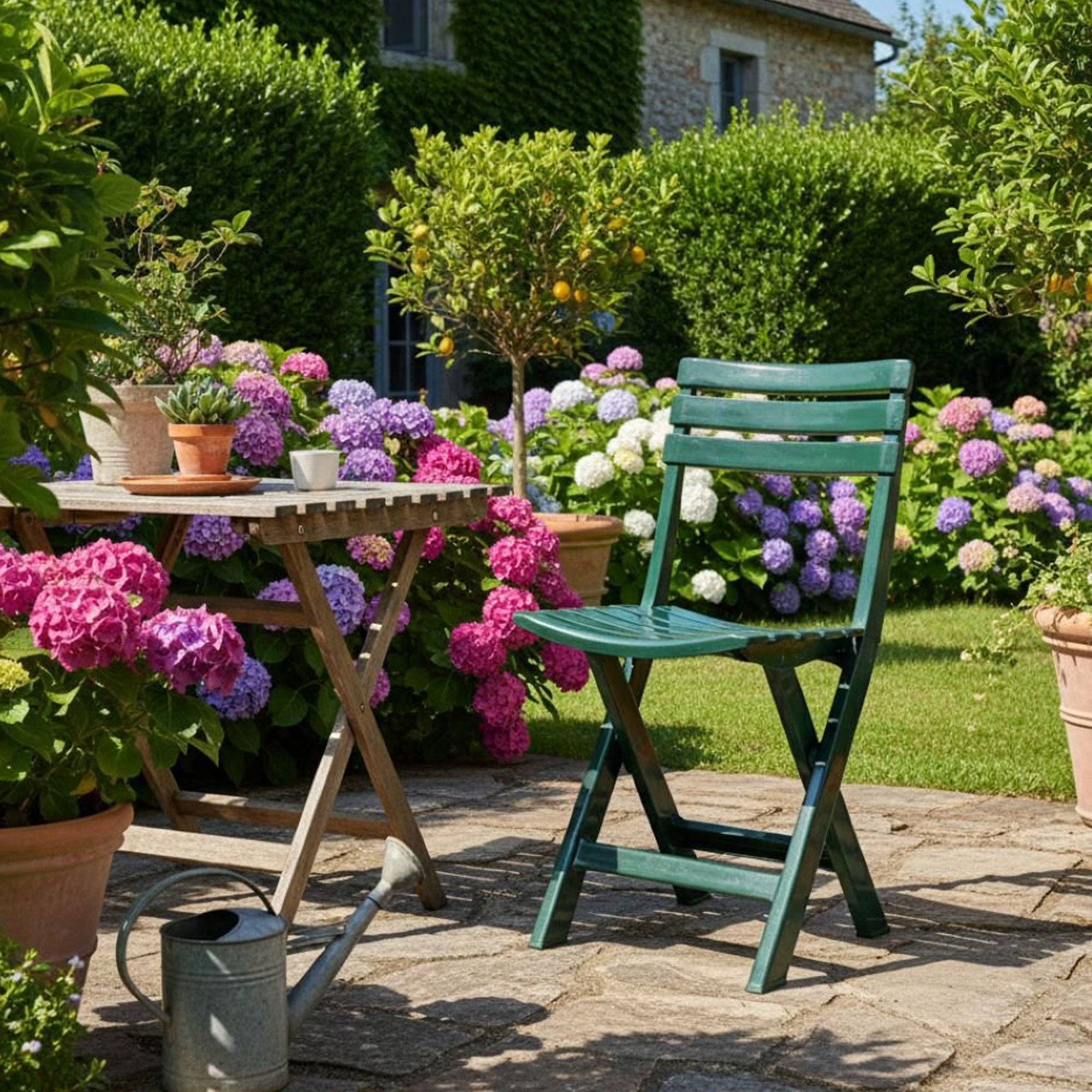Dmora - Chaise d'extérieur Terni, Siège de jardin pliant, Chaise pour table à manger, Fauteuil d'extérieur, 100% Made in Italy, 44x41h78 cm, Vert - Dmora - Imagen 2