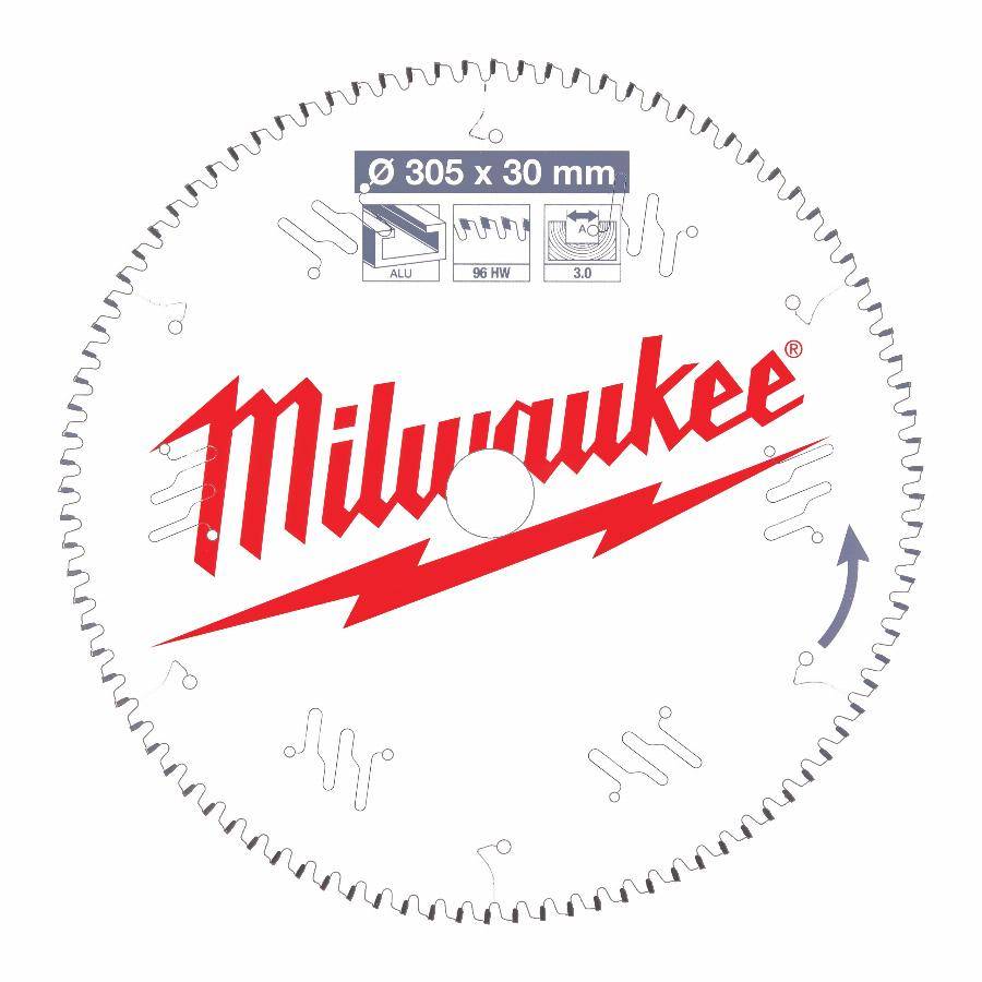 Lame de scie circulaire MILWAUKEE Alu - Ø 305 x 30 x 3 x 96 dents - 4932471323