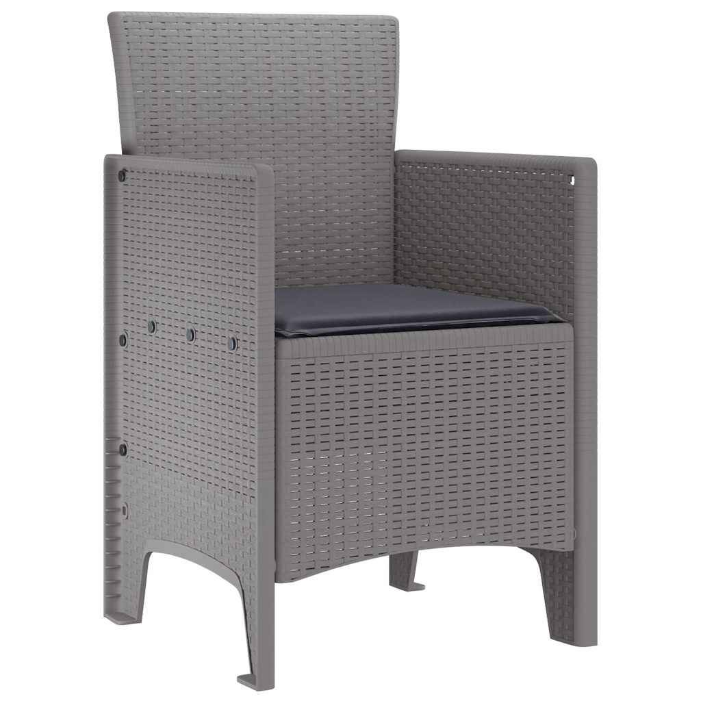 PANGIVO - Chaise de jardins polypropylène gris clair 53 x 49 x 85 cm, Poids :12.6kg - PANGIVO - Image 4