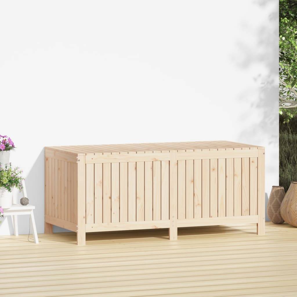 Très Grand Coffre de Rangement Bois de Pin Non Traité avec Couvercle à Vérin pour Jardin 147 cm – ComfortXL Outdoor Living - Image 3