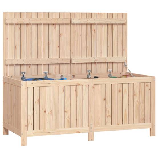 Très Grand Coffre de Rangement Bois de Pin Non Traité avec Couvercle à Vérin pour Jardin 147 cm – ComfortXL Outdoor Living - Image 4