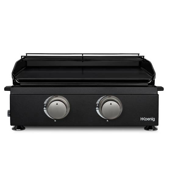 Plancha 2 brûleurs U noire fonte émaillée - PLX1022 H.Koenig - Image 1