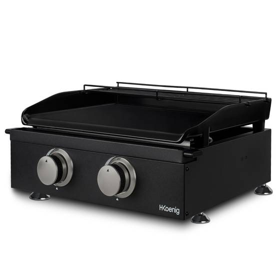 Plancha 2 brûleurs U noire fonte émaillée - PLX1022 H.Koenig - Image 2