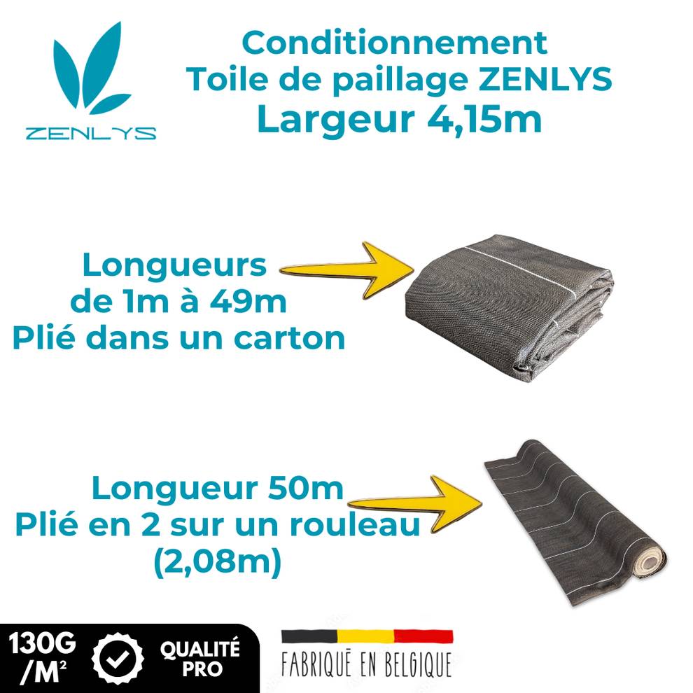 Toile de paillage tissée 130g m2 Vente au mètre Largeur 4,15m Anti-Mauvaises Herbe Couleur Marron Bache Grande Largeur 4m - Image 9