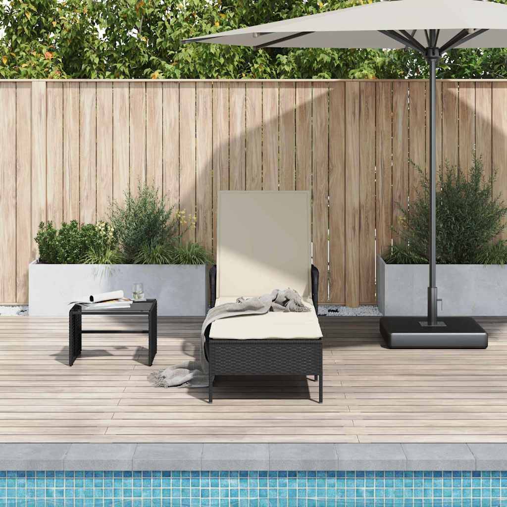 Vidaxl - Transat Noir et blanc crème 55 x 200 x 92 cm polyrotin vidaXL 365425 - Image 1