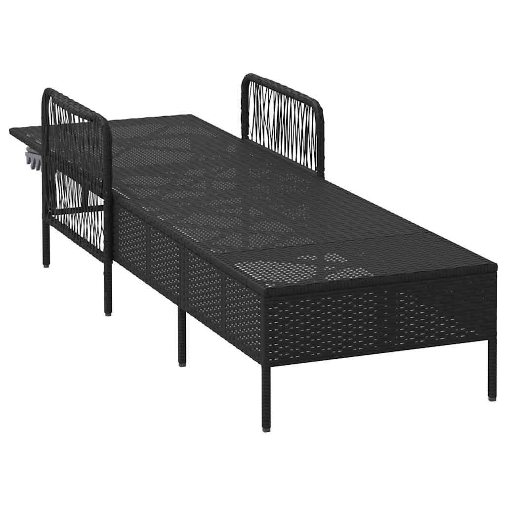 Vidaxl - Transat Noir et blanc crème 55 x 200 x 92 cm polyrotin vidaXL 365425 - Image 6