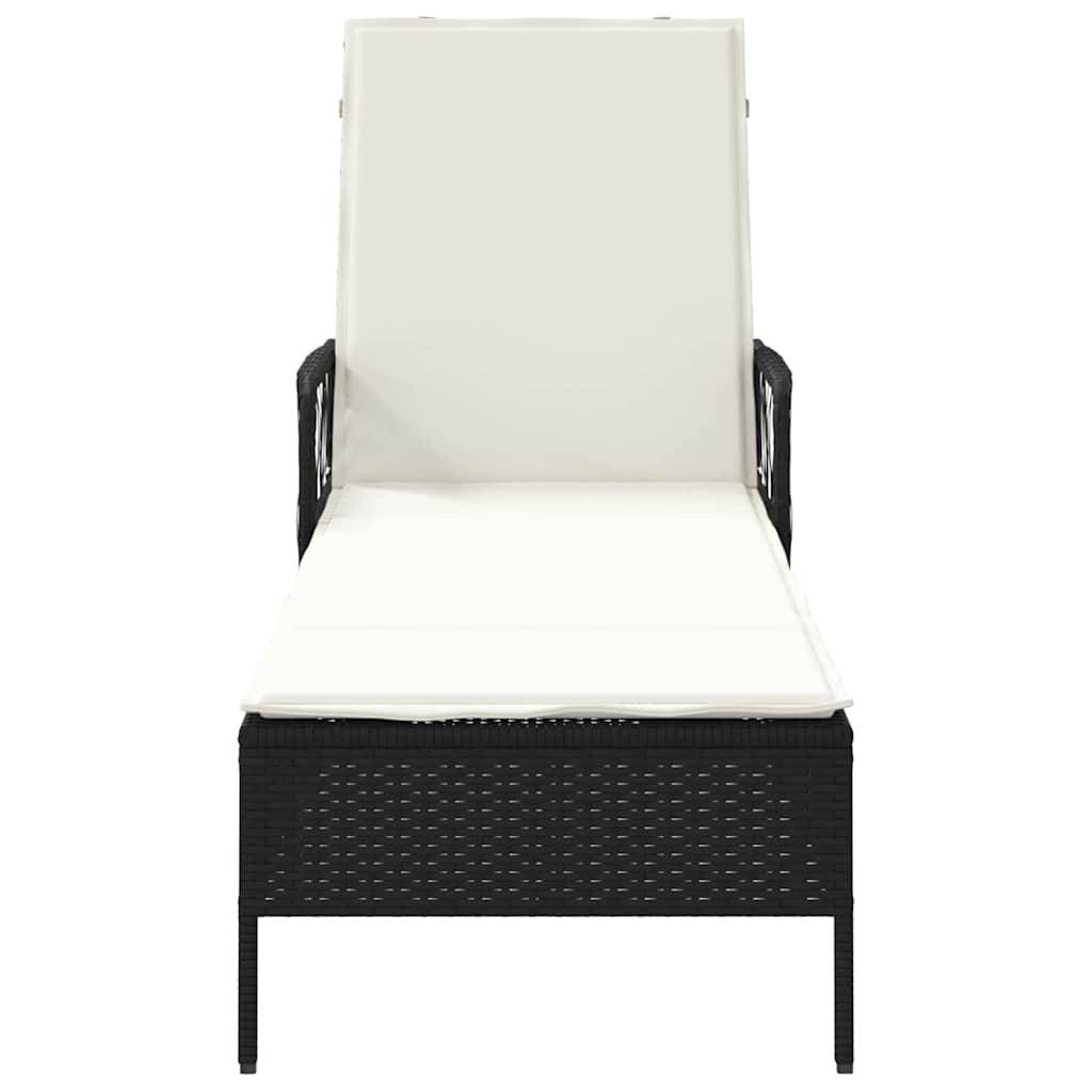 Vidaxl - Transat Noir et blanc crème 55 x 200 x 92 cm polyrotin vidaXL 365425 - Image 7