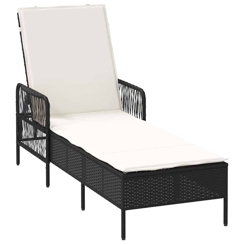 Vidaxl - Transat Noir et blanc crème 55 x 200 x 92 cm polyrotin vidaXL 365425 - Image 2