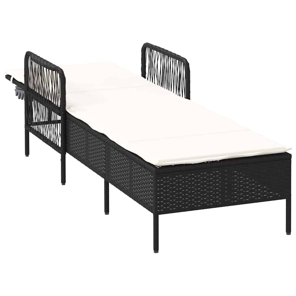 Vidaxl - Transat Noir et blanc crème 55 x 200 x 92 cm polyrotin vidaXL 365425 - Image 5